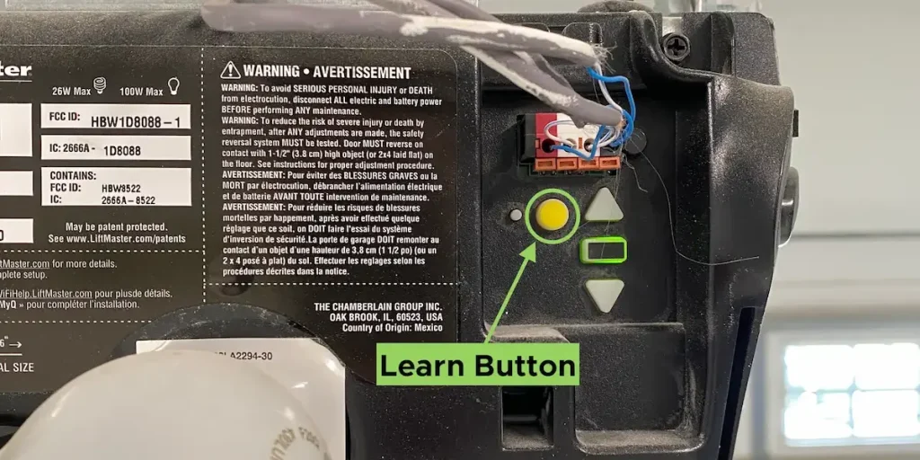 liftmaster learn button